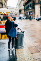 blurred city and people urban scene