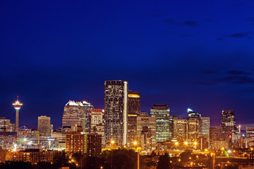 Fototapeta na wymiar Evening panorama of Calgary