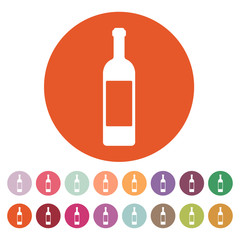 The wine icon. Bottle symbol. Flat