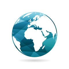 Geometric abstract earth globe sphere concept illustration.