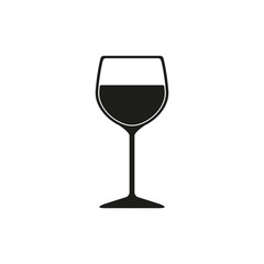 The wineglass icon. Goblet symbol. Flat