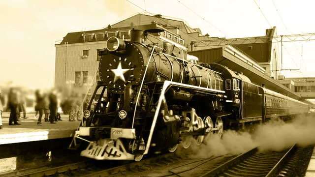 steam engine. old locomotive. nostalgic technology