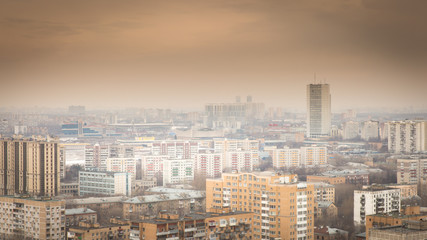 Fototapeta premium Stormy sky over city