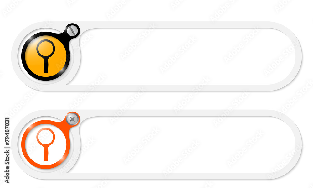 Poster vector buttons with screw and magnifier