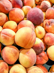 Fresh Peaches in a Market