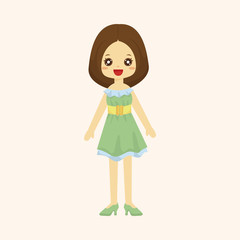 lady girl cartoon theme elements