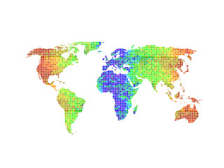Dotted world map Vector illustration, easy all editable