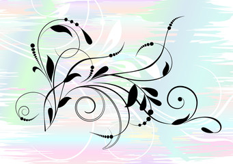 Floral abstract background with branch. Vector illustration.