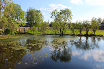 Fototapeta na wymiar beautiful landscape with country lake