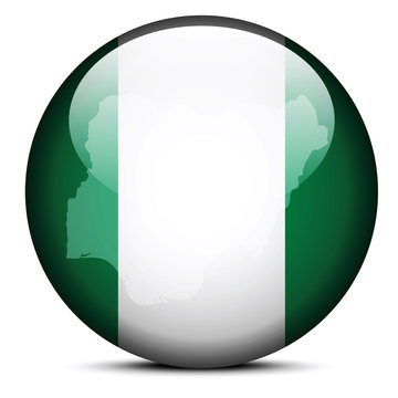 Map on flag button of Federal Republic  Nigeria