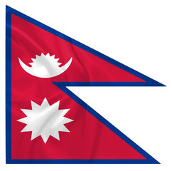 Nepal - Waving national flag on silk texture