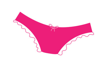 Pink panties with frill icon. - obrazy, fototapety, plakaty