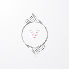 calligraphy monogram, vintage pattern logo