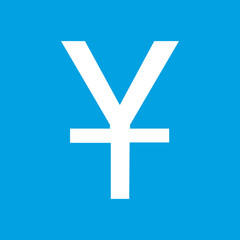 Fototapeta premium Yen white icon