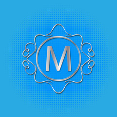 calligraphy monogram, vintage pattern logo