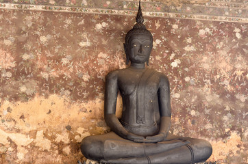 The black buddha at Wat Suthat Thepwararam, Bangkok, Thailand