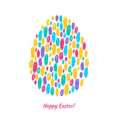 Colorful easter egg scribble background.