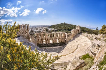 Türaufkleber Berühmtes Odeon-Theater in Athen, Griechenland, Ansicht von der Akropolis © Tomas Marek