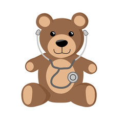 Cute Teddy Bear with Stethoscope