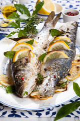 Oven-baked Sea bass