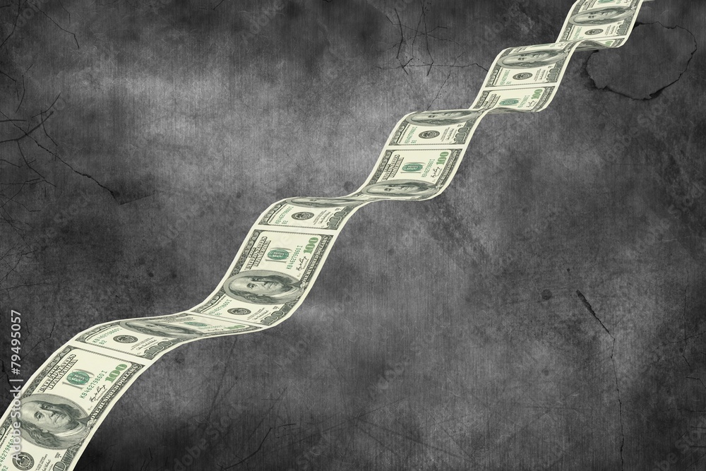 Poster composite image of bumpy dollar road