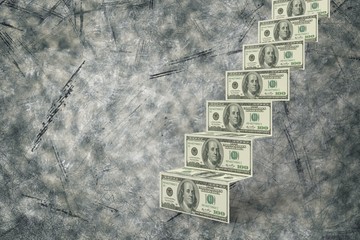 Composite image of steps of dollars