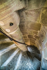 old stone spiral staircase