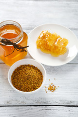 Honey products on boards