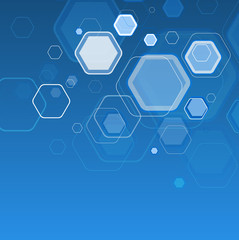 Abstract blue background hexagon. Vector illustration