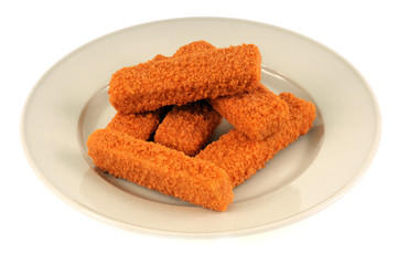 Assiette de bâtonnets de poissons surgelés