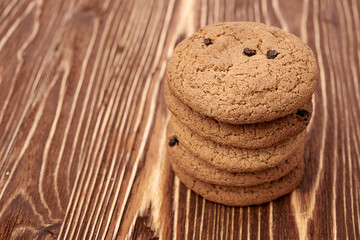 oat cookies on wooden table