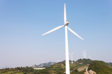 Fototapeta premium Wind Turbines with blue sky