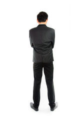 Obraz na płótnie Canvas Businessman standing with back isolate