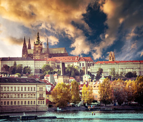 Fototapeta premium View of old town and Prague castle