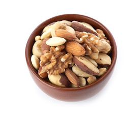 Mix nuts  on white background