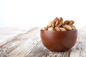 Mix nuts  on white background