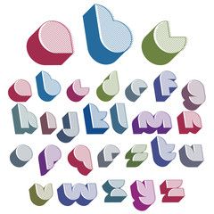 3d futuristic font with good style, lined version.