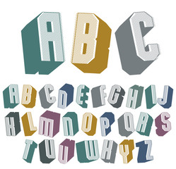 3d font with good style, simple shaped geometric letters alphabe