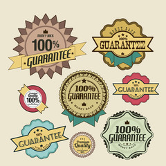 Collection of Premium Quality Labels with retro styled design