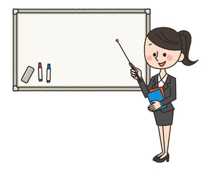 スーツ　女性　ホワイトボード
