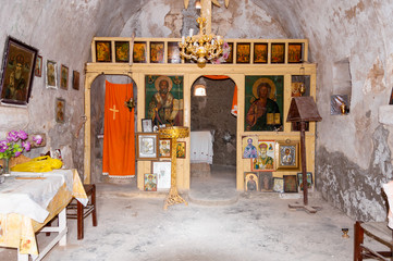 Inside a small greek orthodox chapel on Gavdos