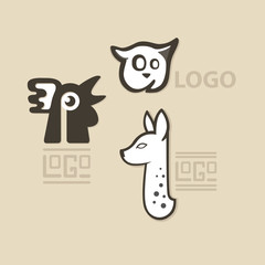 Animal Emblems vector logo design template. Animal icon sets. Co