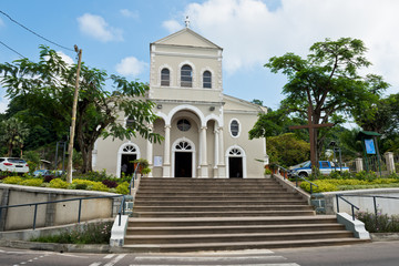Fototapeta na wymiar Cathedral of the Immaculate Conception in Victoria, Mahe island,