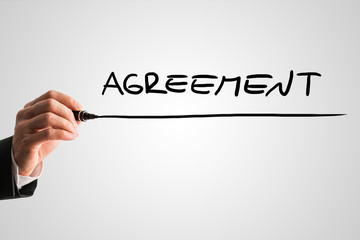 Conceptual image with the word Agreement