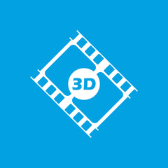 3d film white icon