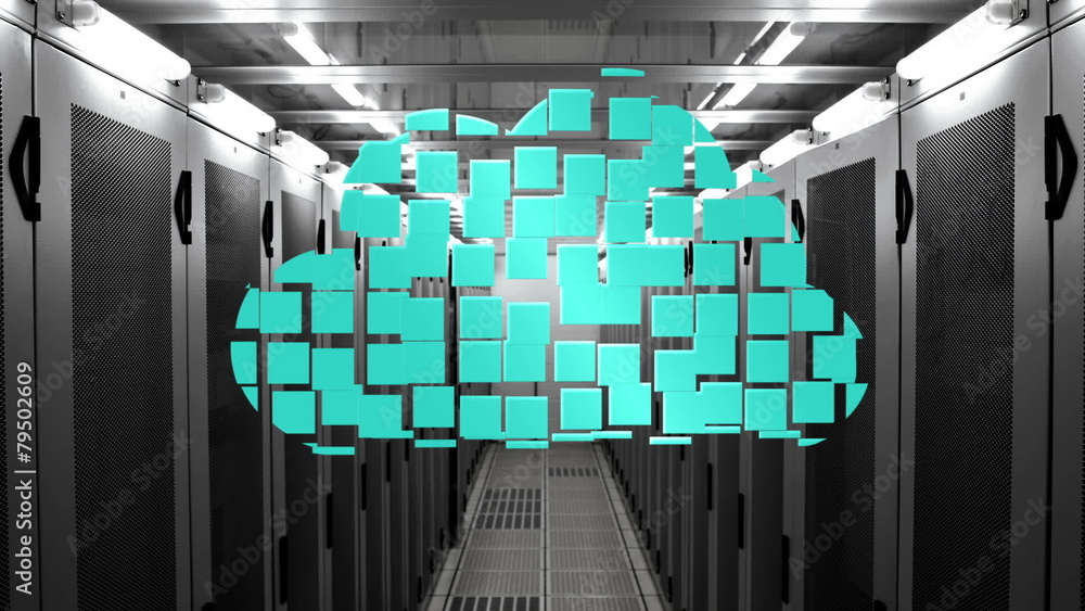 Poster Cloud computing graphic in data centre