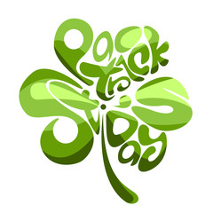 Green vector text like a shamrock leaves shape