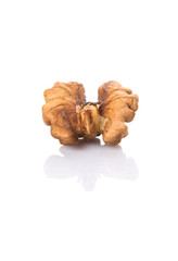 Walnut nuts over white background