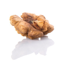 Walnut nuts over white background