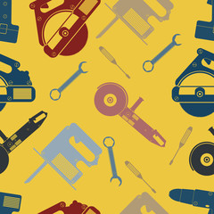 seamless background with hand electric tools